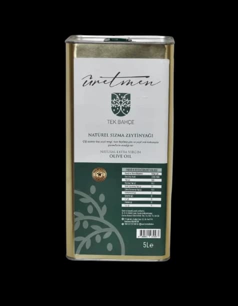 %0,2 Asit 5 lt Filtresiz Zeytinyağı, Erken Hasat, Soğuk Sıkım-Tek Bahçe