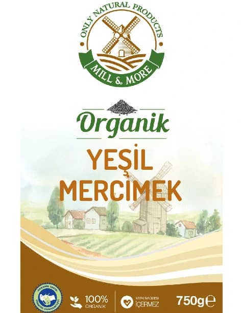 Organik Kırmızı Mercimek 750 g + Organik Yeşil Mercimek 750 g Seti