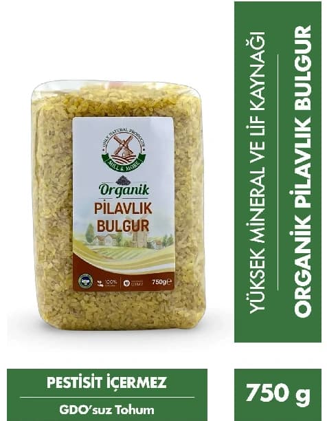 Bakliyat Seti - Organik Pilavlık Bulgur 750 G Organik Nohut 750 G Organik Kuru Fasulye 750 G
