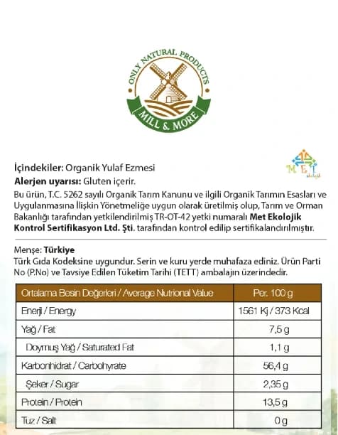 Organik Yulaf Ezmesi 500 g