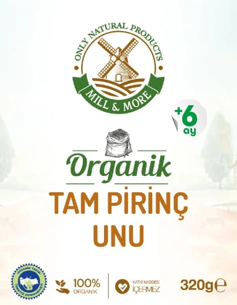Organik Tam Pirinç Unu 320 g +6 Ay