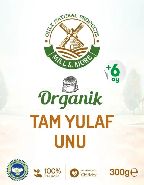 Organik Tam Yulaf Unu 300 g +6 Ay