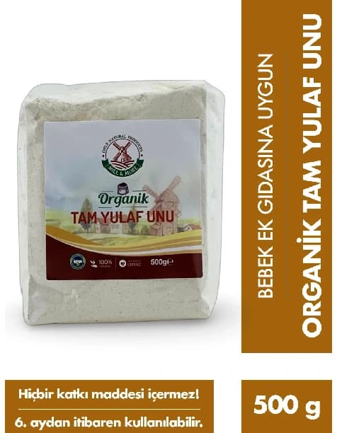 Organik Tam Yulaf Unu 500 g +6 Ay