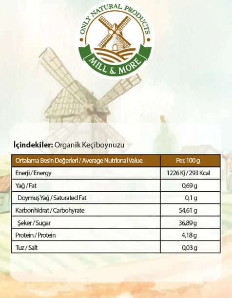 Organik Keçiboynuzu Unu 300 g +8 Ay