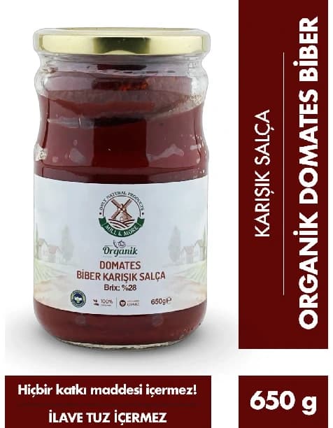 Organik Tuzsuz Domates Biber Karışık Salça 650 G