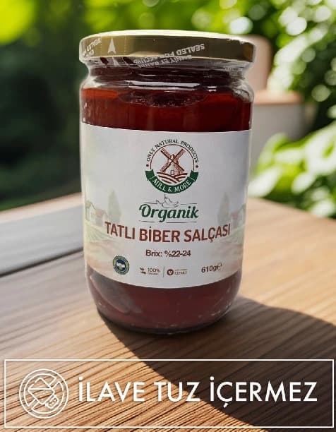 Organik Tuzsuz Tatlı Biber Salçası 610 g