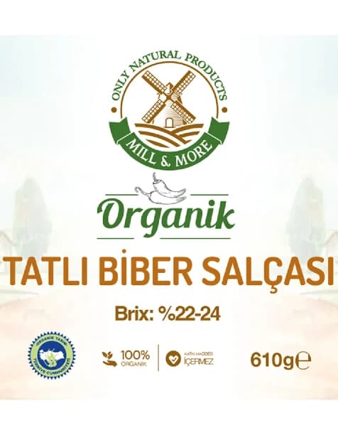 Organik Tuzsuz Tatlı Biber Salçası 610 g