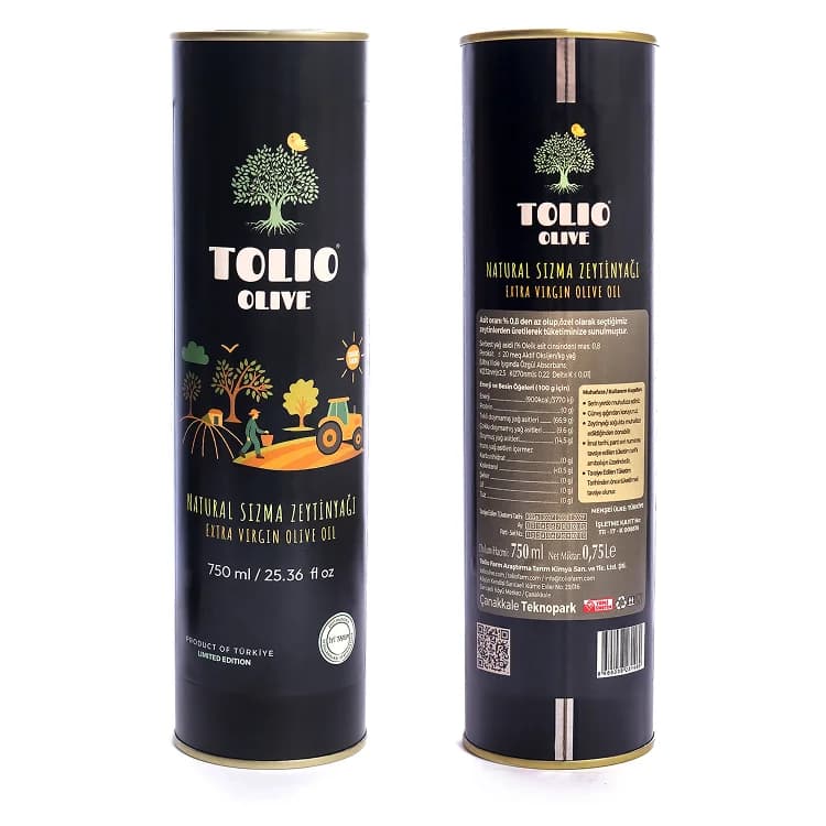 2025-26 Erken Hasat Soğuk Sıkım Naturel Sızma Zeytinyağ 750ml Silindir