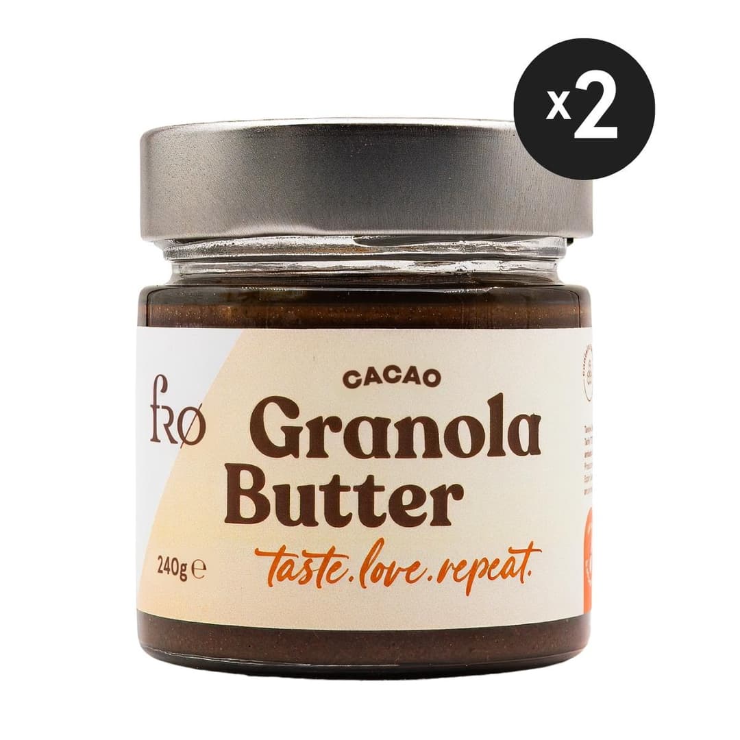 FRO 2'li Granola Butter Cacao Glutensiz Şekersiz Vegan Sürülebilir Kahvaltılık Ara Öğün 2x240gr