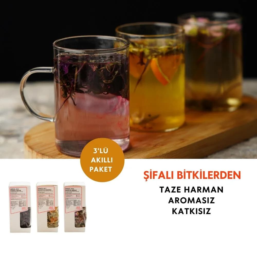 Herkül Bitki Çayı Seti 3'lü Süper Akıllı Paket (No:1,2,3)