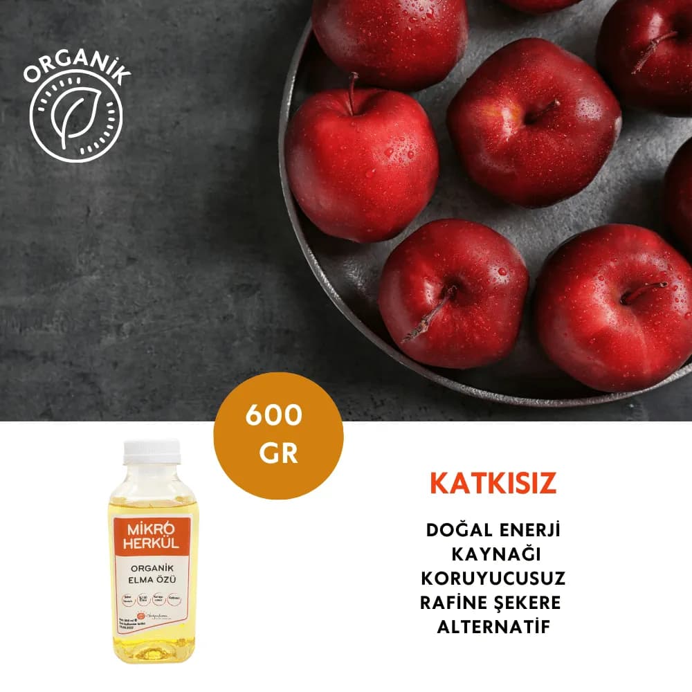 Organik Elma Özü (600 ml)