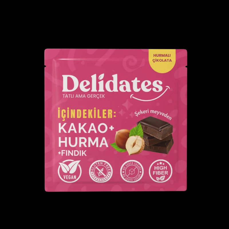 Delidates Fındıklı Hurmalı Bitter Çikolata