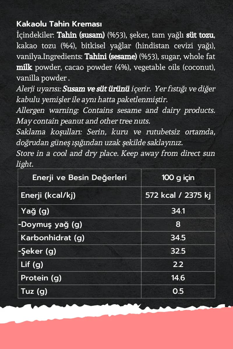 Tahin Kreması Tadım Seti | Vanilyalı & Kakaolu