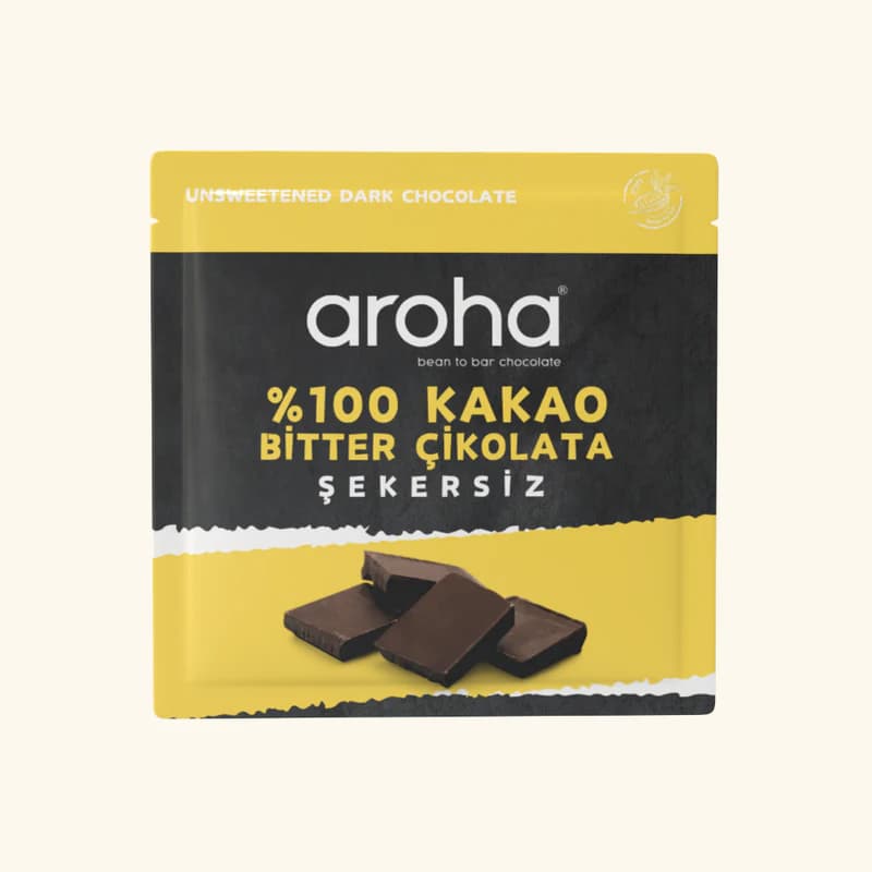 %100 Kakao, Şekersiz Bitter Çikolata - 40 g