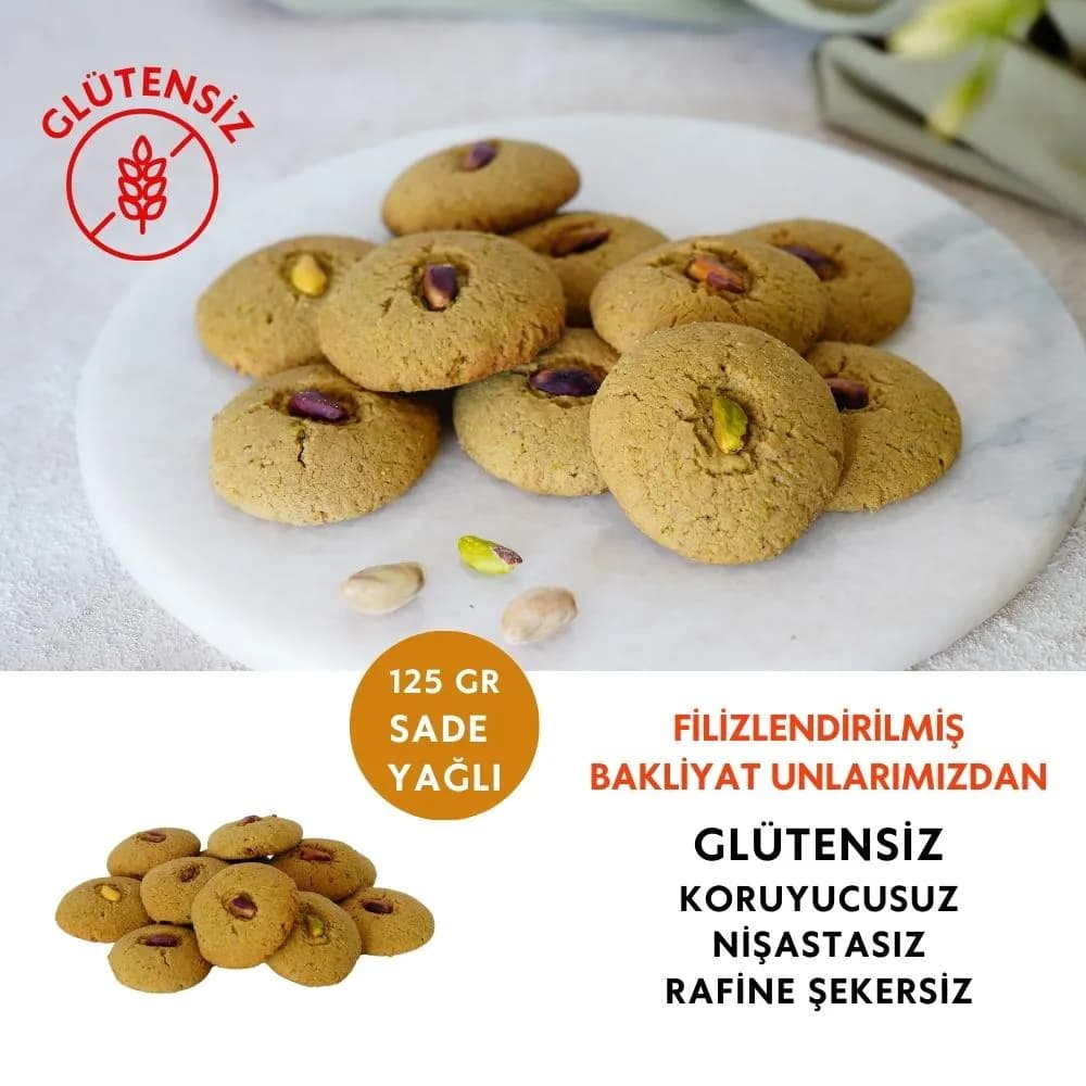 Glutensiz Bol Antep Fıstıklı Baklava Kurabiyesi (125 gr)