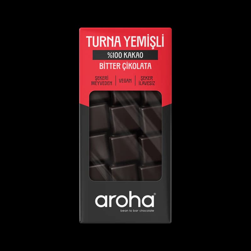 %100 Kakao Turna Yemişli Şeker İlavesiz Bitter Çikolata - 110 g