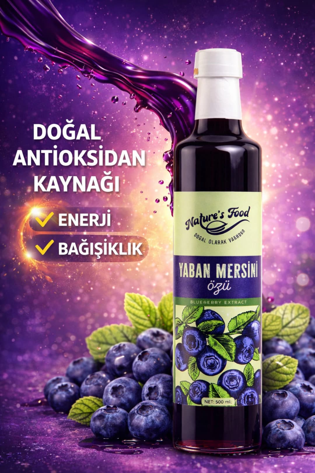 Yaban Mersini Özü 700gr %100 Doğal • Katkısız • Soğuk Sıkım • Yoğun Kıvam
