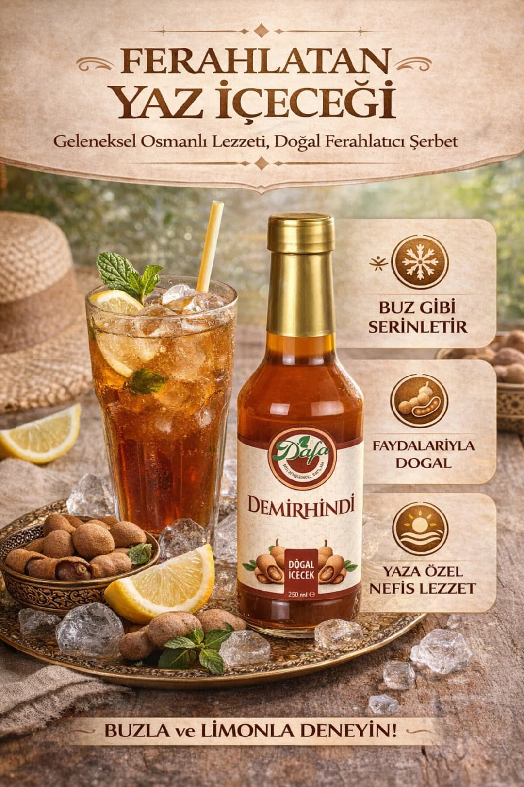 Dafa Demirhindi Suyu 250 ml Magnezyum, Diyet Lifi, Kalsiyum, C Ve A Vitamini, Demir