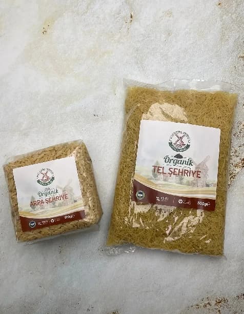 Organik Tel Şehriye 500 g + Organik Arpa Şehriye 500 g Seti