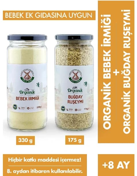 Organik Bebek İrmiği 330 g + Organik Buğday Ruşeymi 175 g Seti
