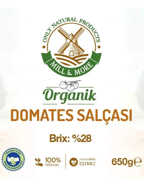 2'li Organik Tuzsuz Domates Salçası 650 g