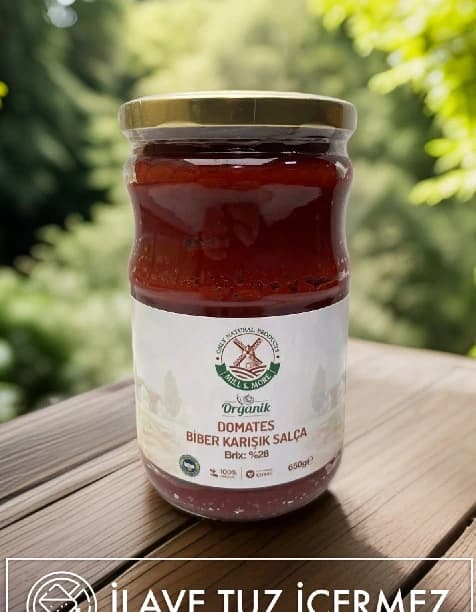 Organik Tuzsuz Domates Biber Karışık Salça 650 G