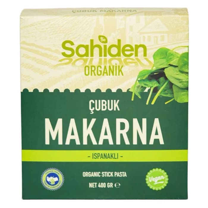 ORGANİK ÇUBUK MAKARNA VEGAN ISPANAKLI - 400 GR