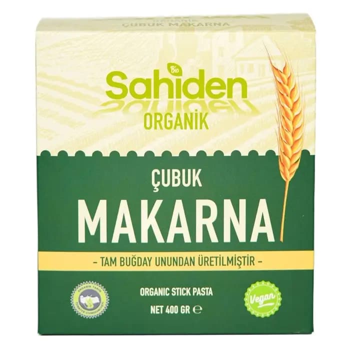 ORGANİK ÇUBUK MAKARNA VEGAN TAM BUĞDAY - 400 GR