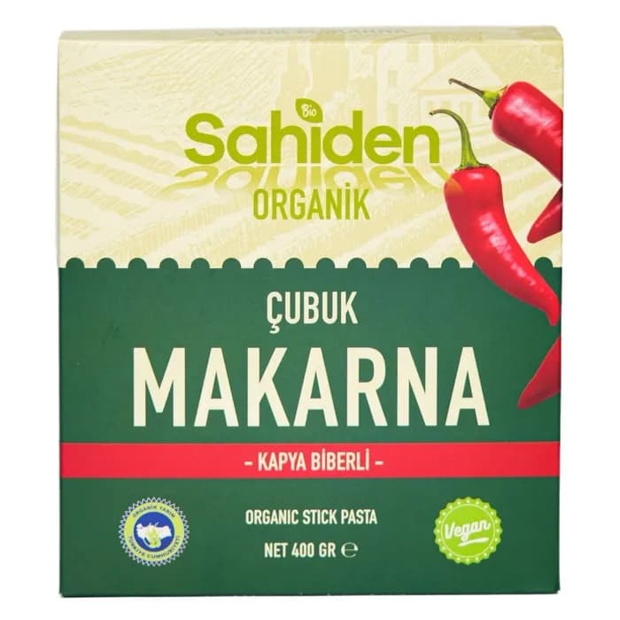 ORGANİK ÇUBUK MAKARNA VEGAN KAPYA BİBERLİ - 400 GR