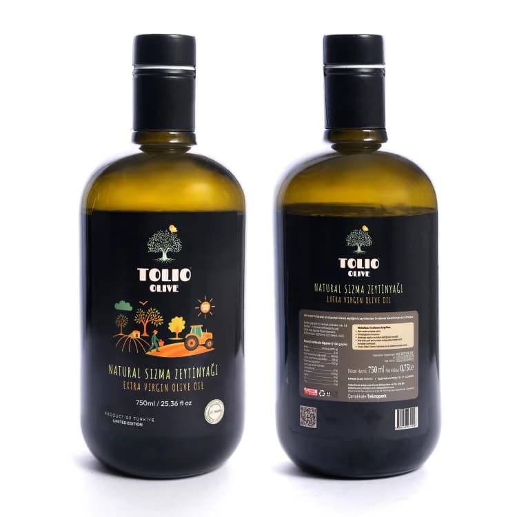 2025-26 Erken Hasat Soğuk Sıkım Naturel Sızma Zeytinyağ 750ml Cam Şişe