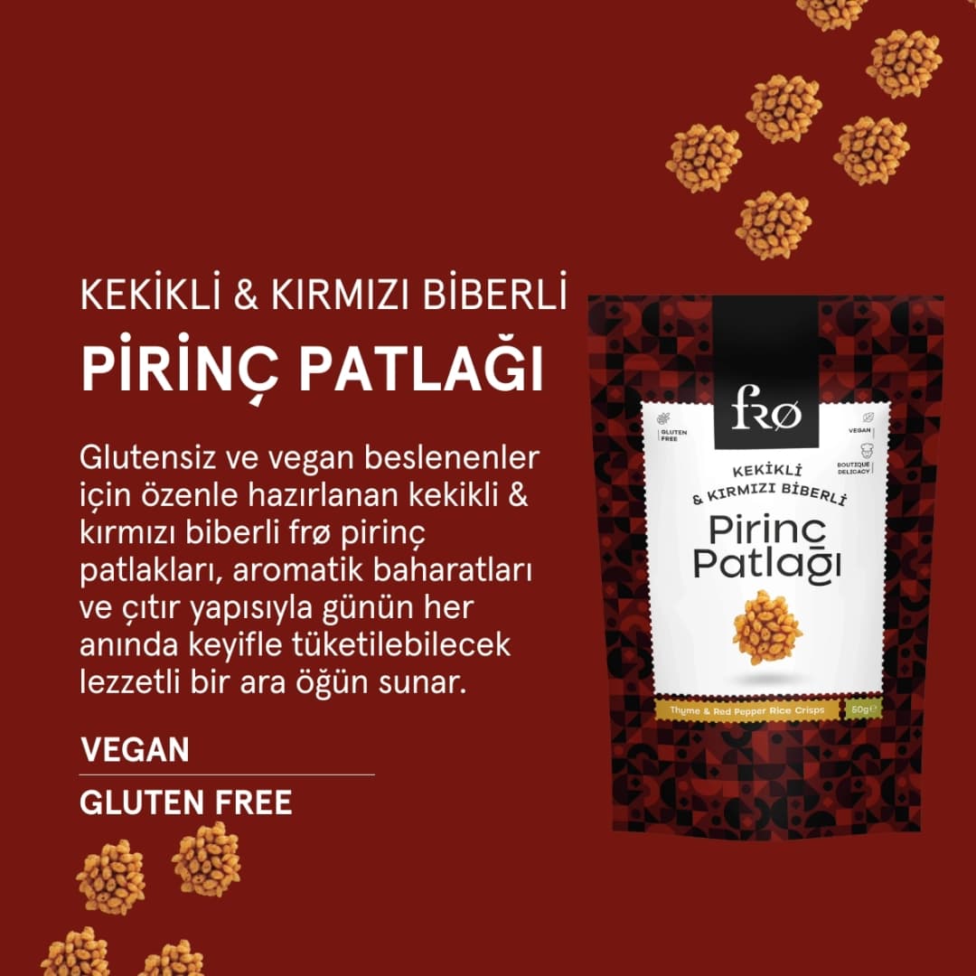 FRO 4'lü Pirinç Patlağı; Tarçınlı Pirinç Patlağı x 2 Adet + Kekikli Kırmızı Biberli Pirinç Patlağı x 2 Adet