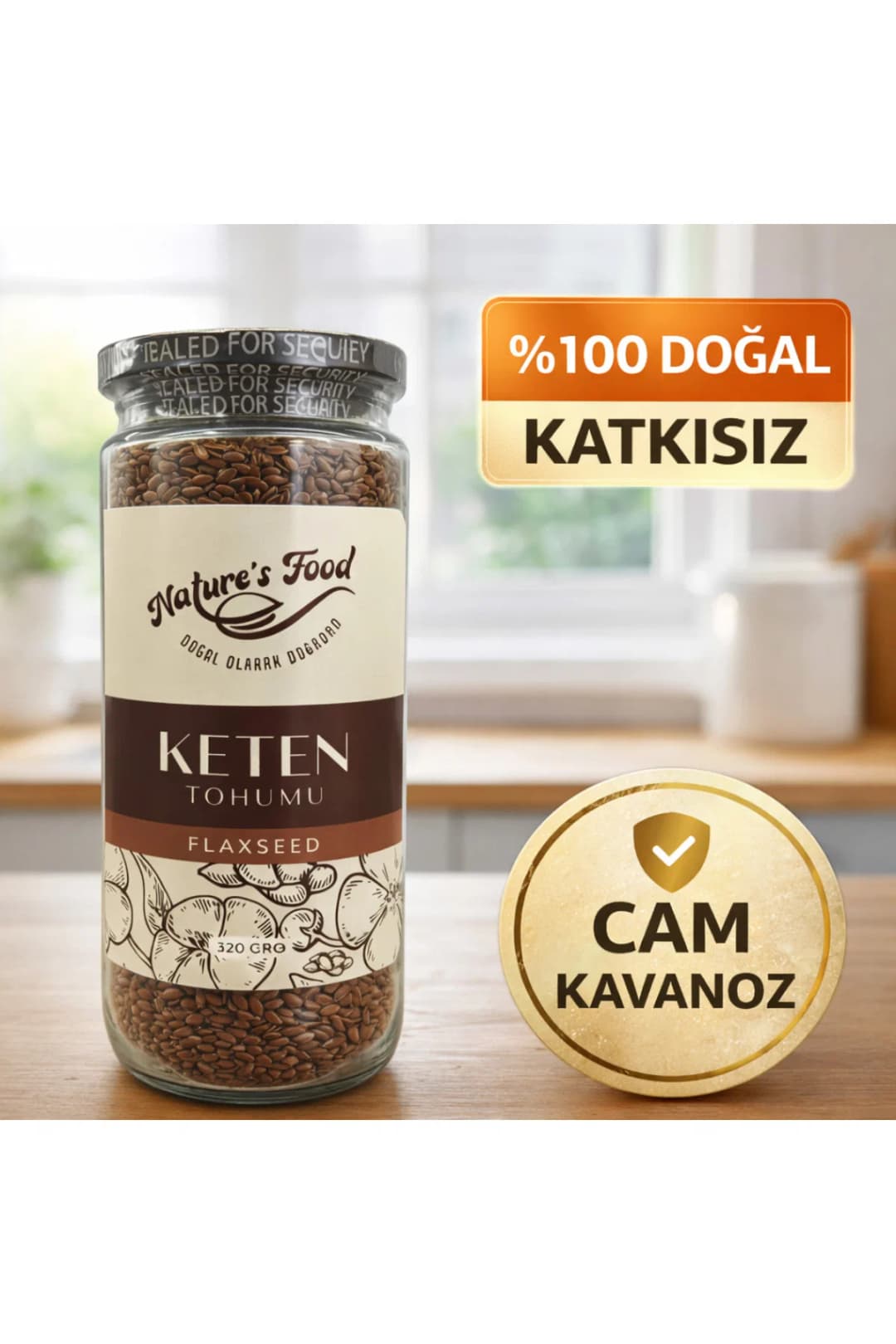 Keten Tohumu Cam Kavanoz Net 320gr