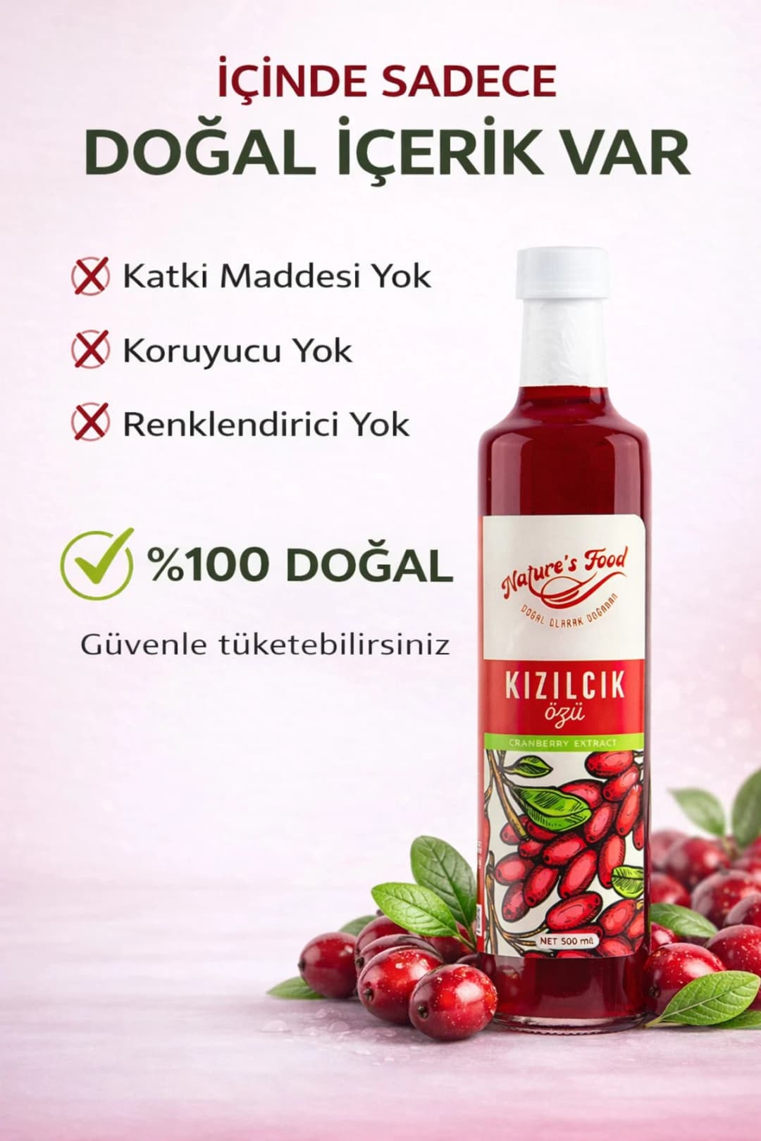 Kızılcık Özü 700gr | Katkısız, Şeker İlavesiz, Antioksidan Kaynağı %100 Doğal