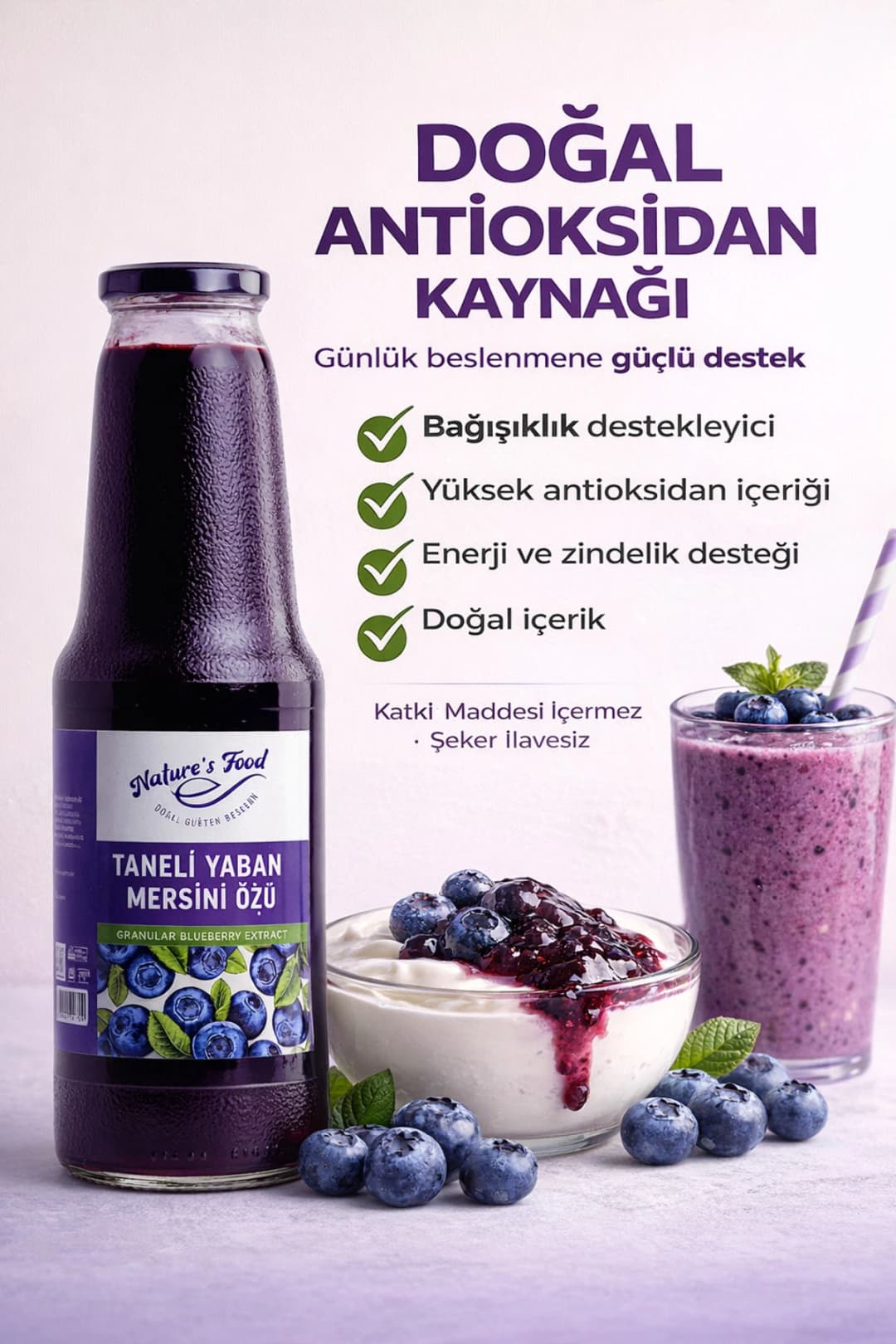 Taneli Yaban Mersini Özü | Şeker İlavesiz • %100 Doğal • Yoğun Kıvam • Katkısız