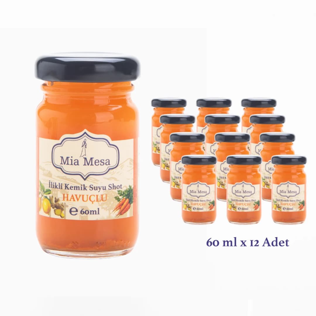 İlikli Kemik Suyuna Havuçlu Shot Seti 12*60 ml